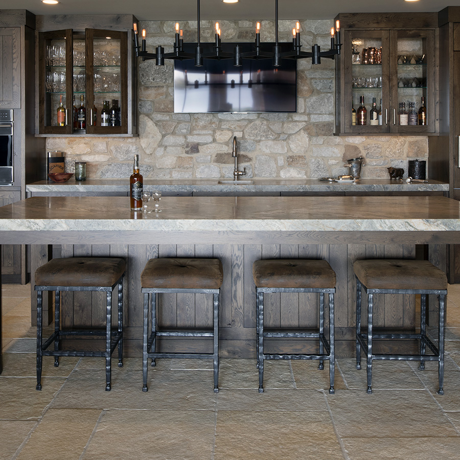 Tupelo™ Limestone tile's distinct finish enhances a natural and rustic aesthetic.