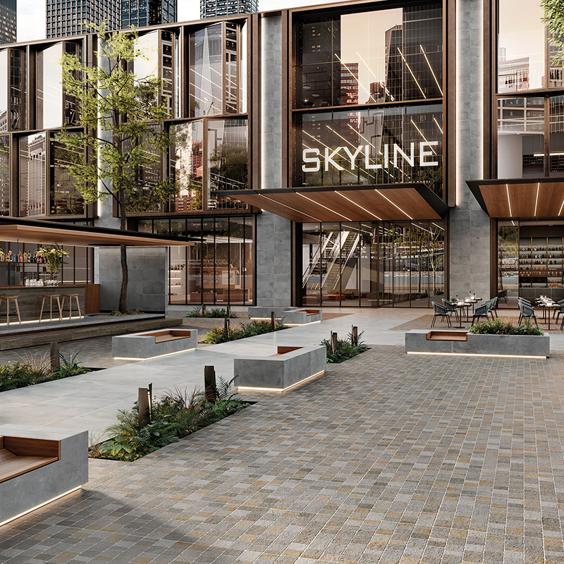 Porcelain Pavers and Tile Landmark™ Bluestone Full Color Urban Area