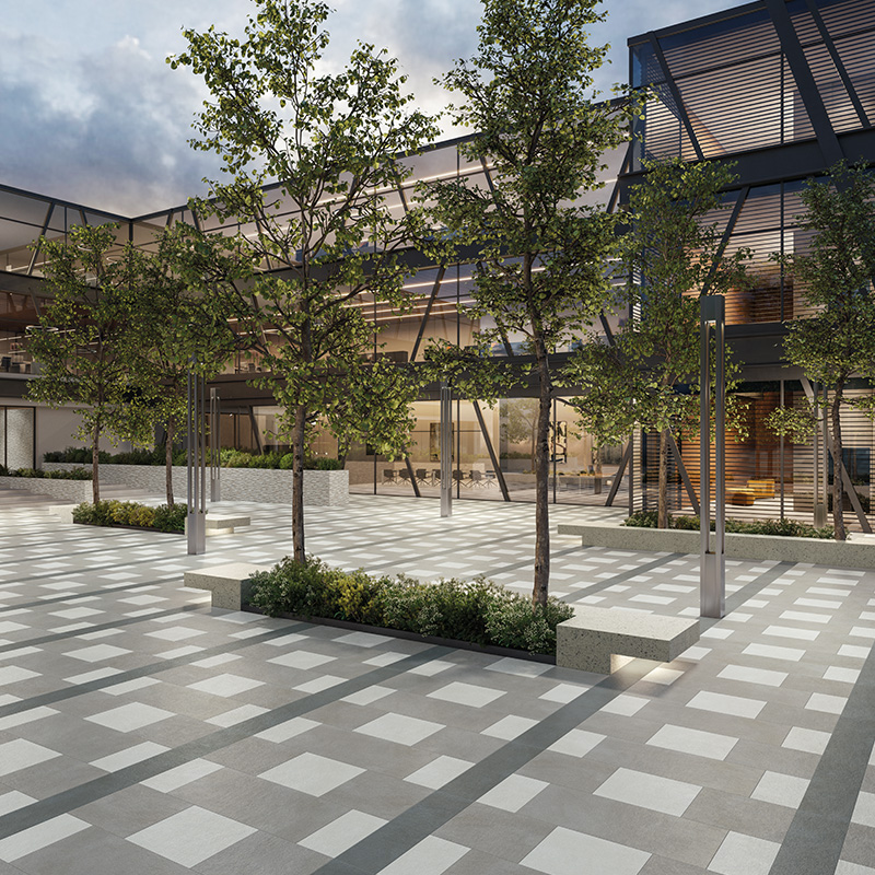 Porcelain Pavers and Tile Landmark™ Cosmopolitan Ash Fashion Black Urban Area