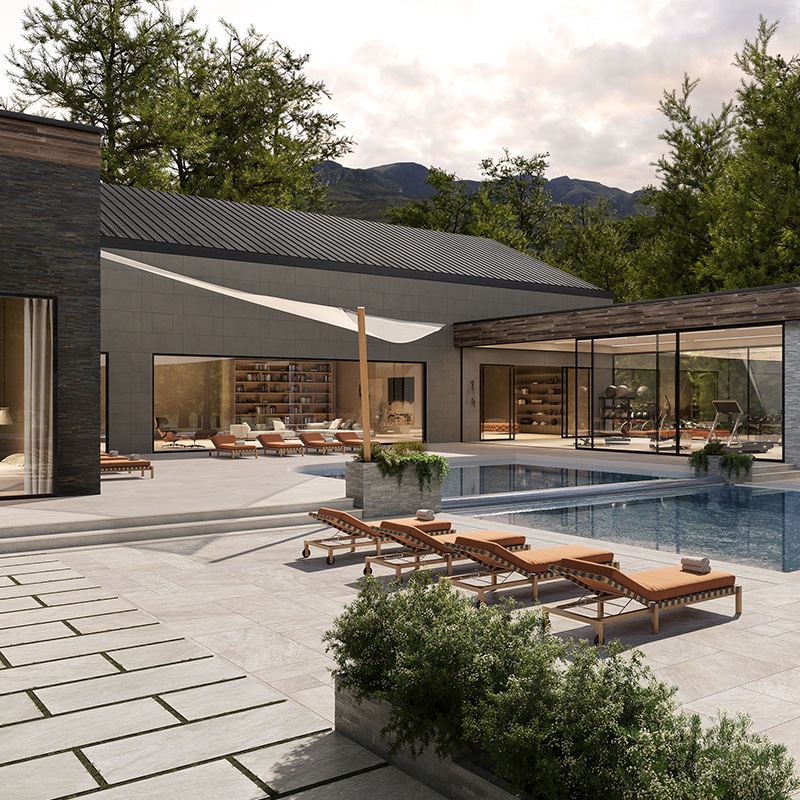 Porcelain Pavers and Tile Landmark™ Arctic White Pool Patio