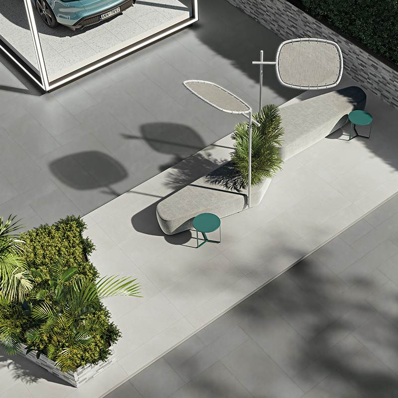 Porcelain Pavers and Tile Landmark™ Fashion Black White Avenue Patio Showroom