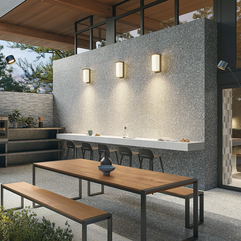 Porcelain Pavers and Tile Landmark™ Fashion Grey Diamond White Rooftop Patio