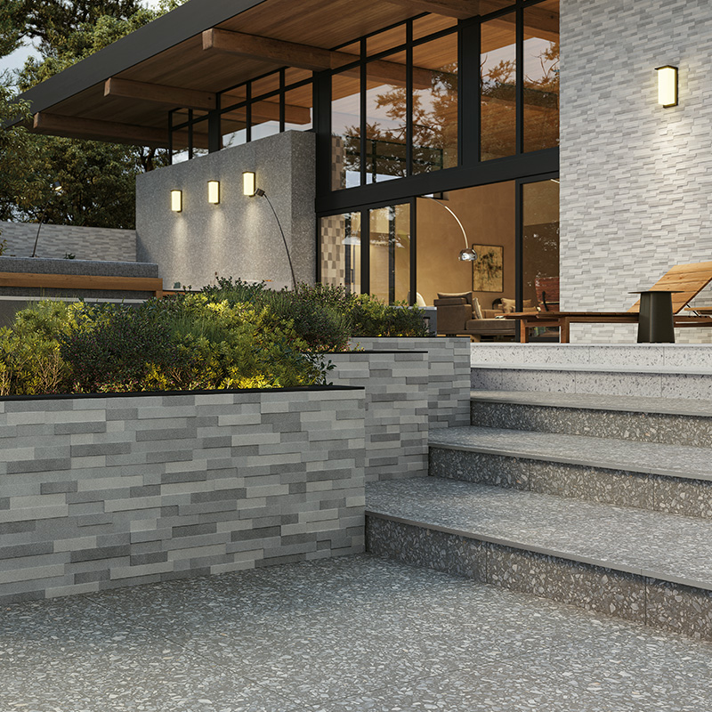 Porcelain Pavers and Tile Landmark™ Fashion Grey Stairs