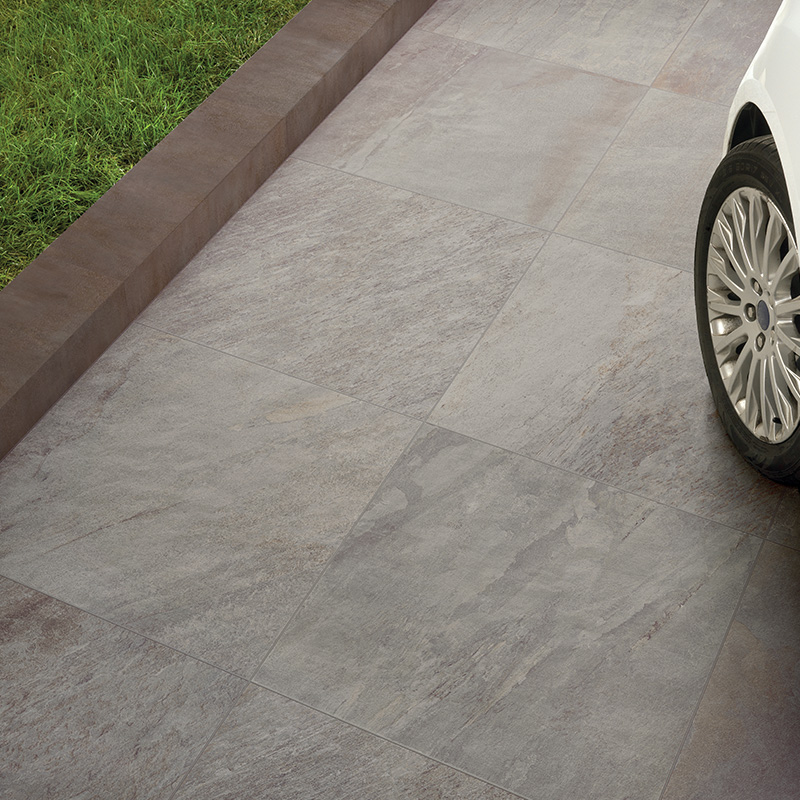 Porcelain Pavers and Tile Landmark™ Silver Quartz Driveway