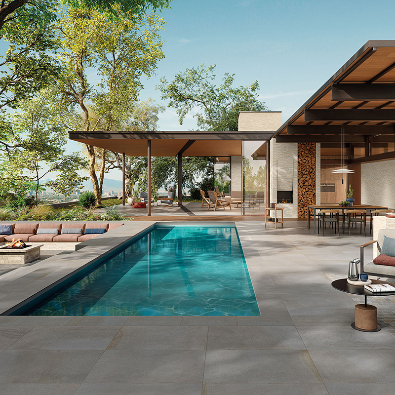 Porcelain Pavers Tile Landmark™ Thermal Bluestone Full Color Patio
