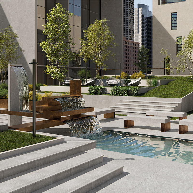 Porcelain Pavers and Tile Landmark™ Indiana Grey Select Patio Steps