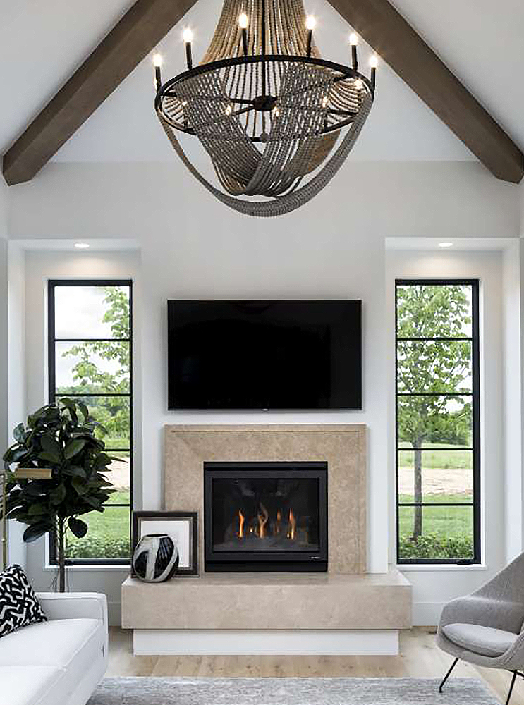 25.  Simple yet elegant Ardeo™ Limestone hearth paired with a substantial hearth foundation.